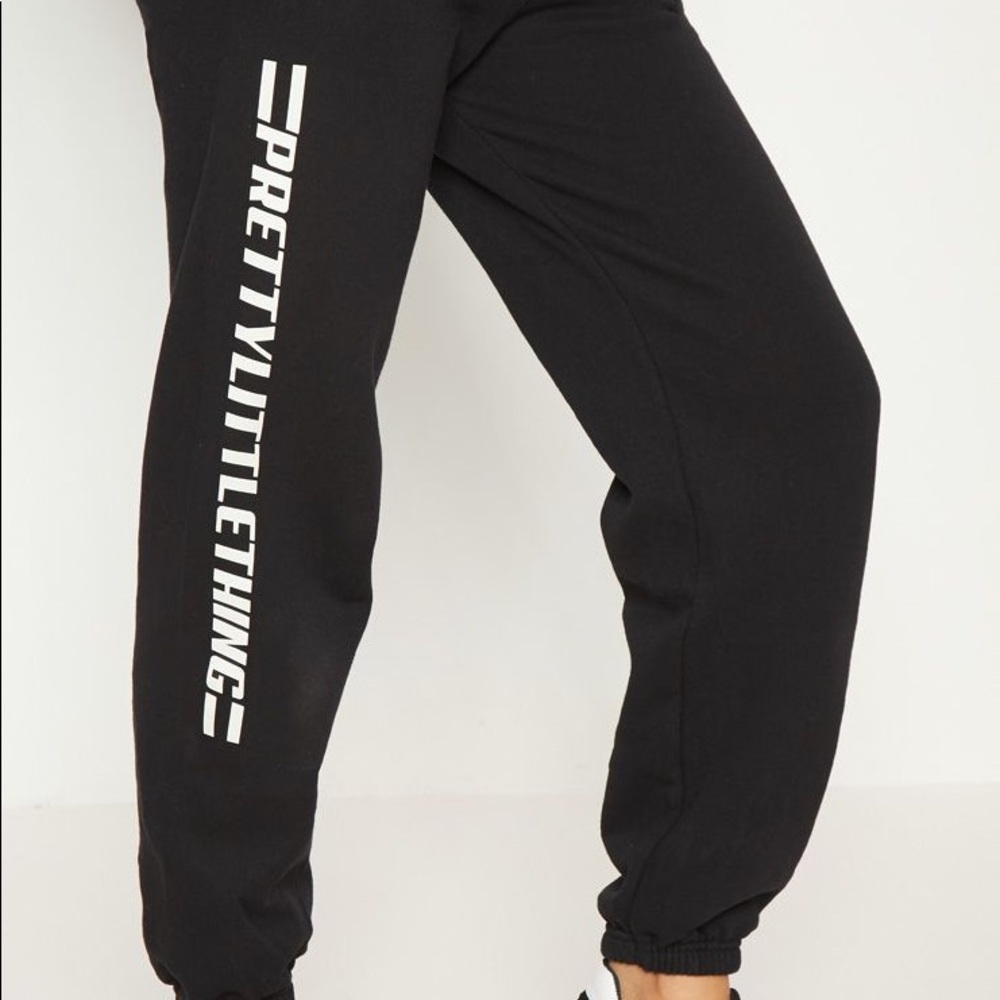 Pretty little thing Black logo stripe jogger